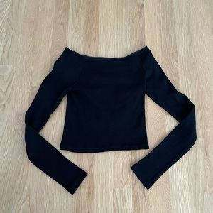 Black Off-The-Shoulder Brandy Melville Crop Top